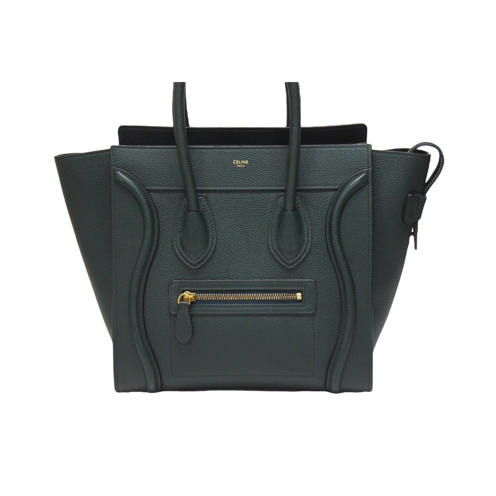 Celine Luggage Shopper handbag dark green leather - Picture 2 of 9